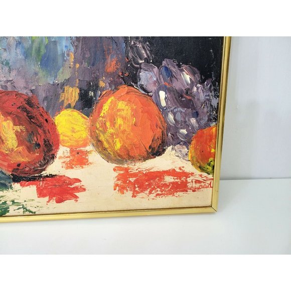 Vintage Framed Acrylic Still Life Fruit Painting 18" x 24" Signed - Picture 2 of 6